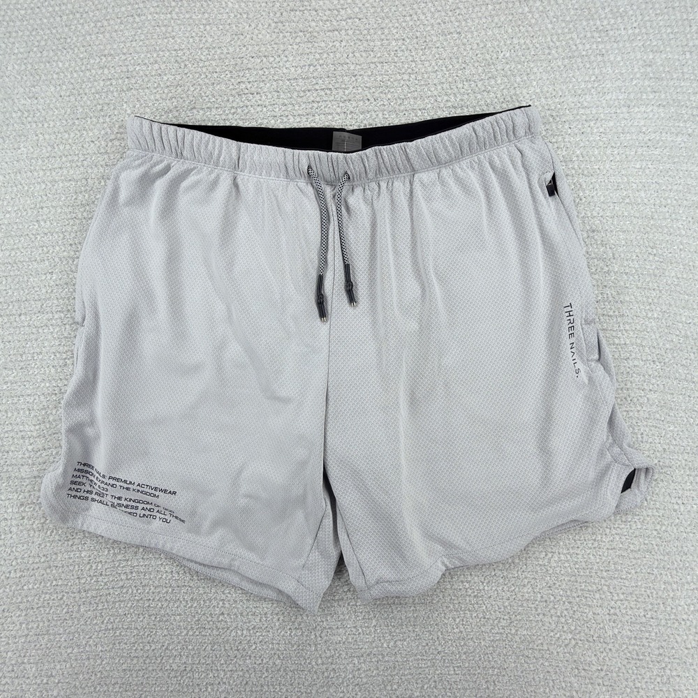 Three Nails Pro-Tech 2.0 Liner Shorts Mens 2XL Gray Performance Training Pockets